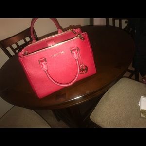 Michael Kors Red Saffiano Bag