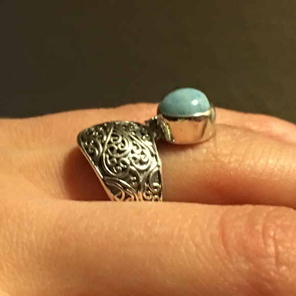 CCO STERLING SILVER LARIMAR WRAP AROUND - Picture 3 of 7