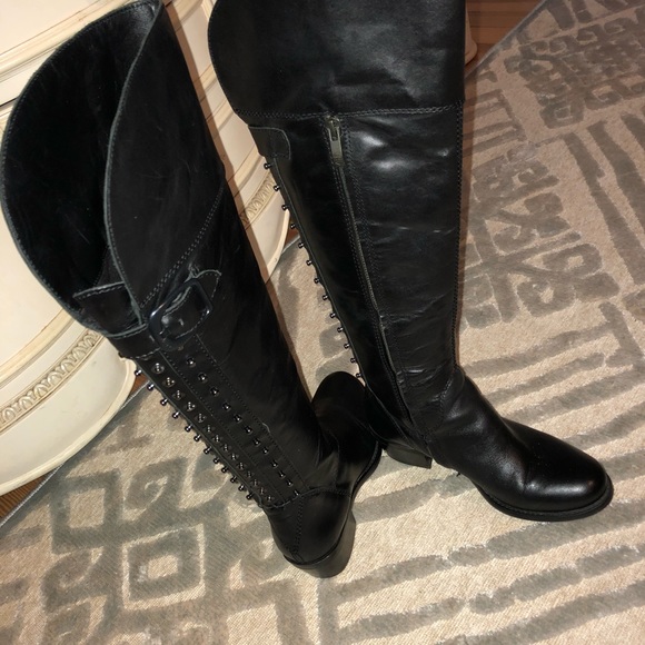 Vince Camuto Bollo Tall  Black Leather Boot - Picture 2 of 5