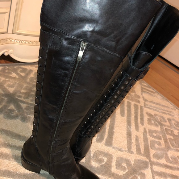 Vince Camuto Bollo Tall  Black Leather Boot - Picture 3 of 5