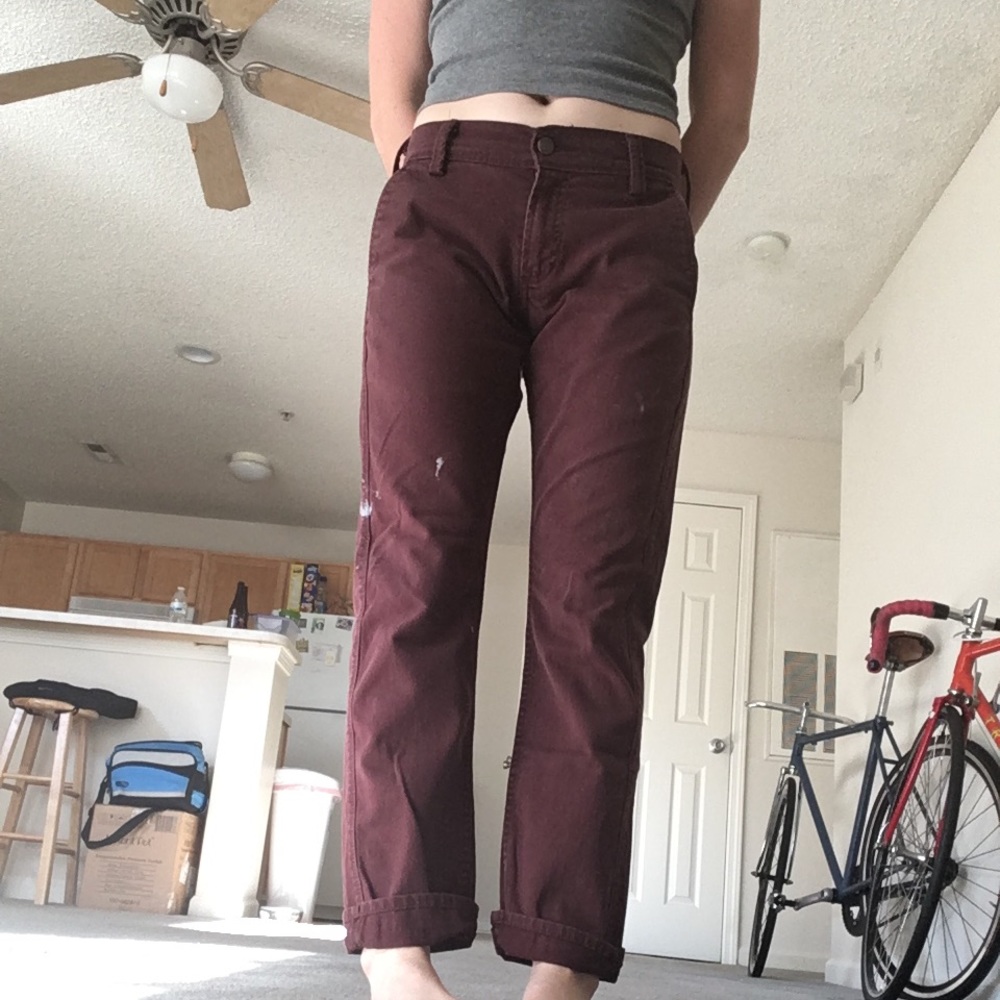 Levi’s skinny 511 maroon jeans