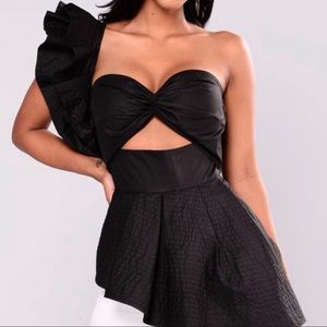 Black Peplum Top