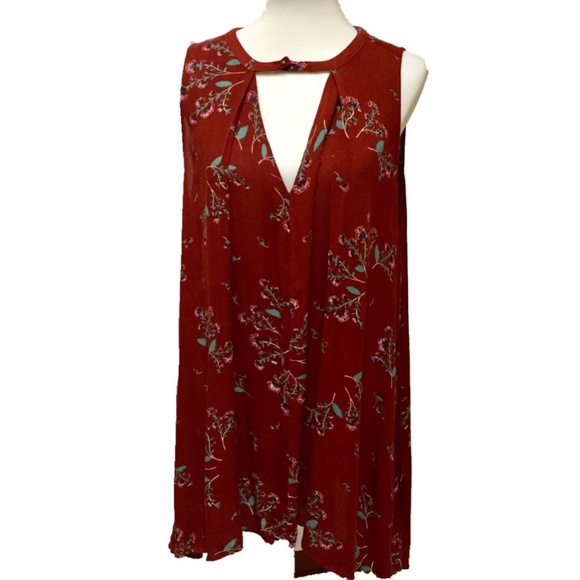 Free People Dresses & Skirts - Free People Sleeveless Hi Lo Tunic Dress Red Rust