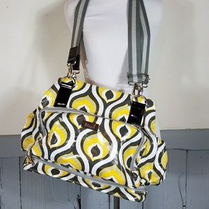 Baya Diaper Bag Carryall Yellow Gray Peacock
