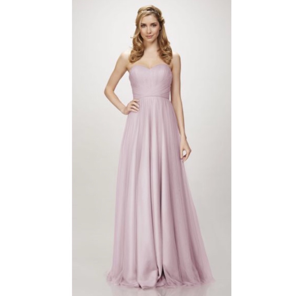 Theia sleeveless light purple dress