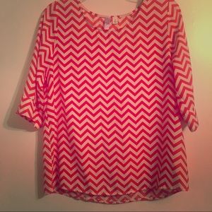 Francesca’s Alya Chevron Top, Blouse