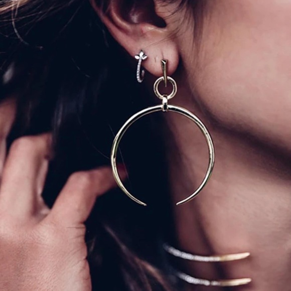 large crescent moon earrings
