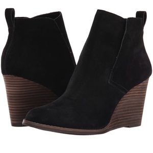 Lucky Brand Black Wedge Booties - size 6