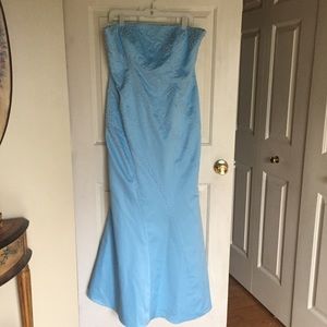 Strapless, Light Blue, Pearl Top Gown