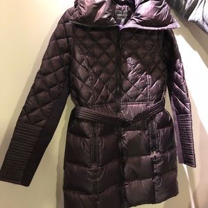 BCBG MAXAZRIA PUFFER WITH WAIST TIE