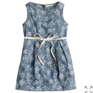 Crewcuts Girls' bicycle-print chambray dress