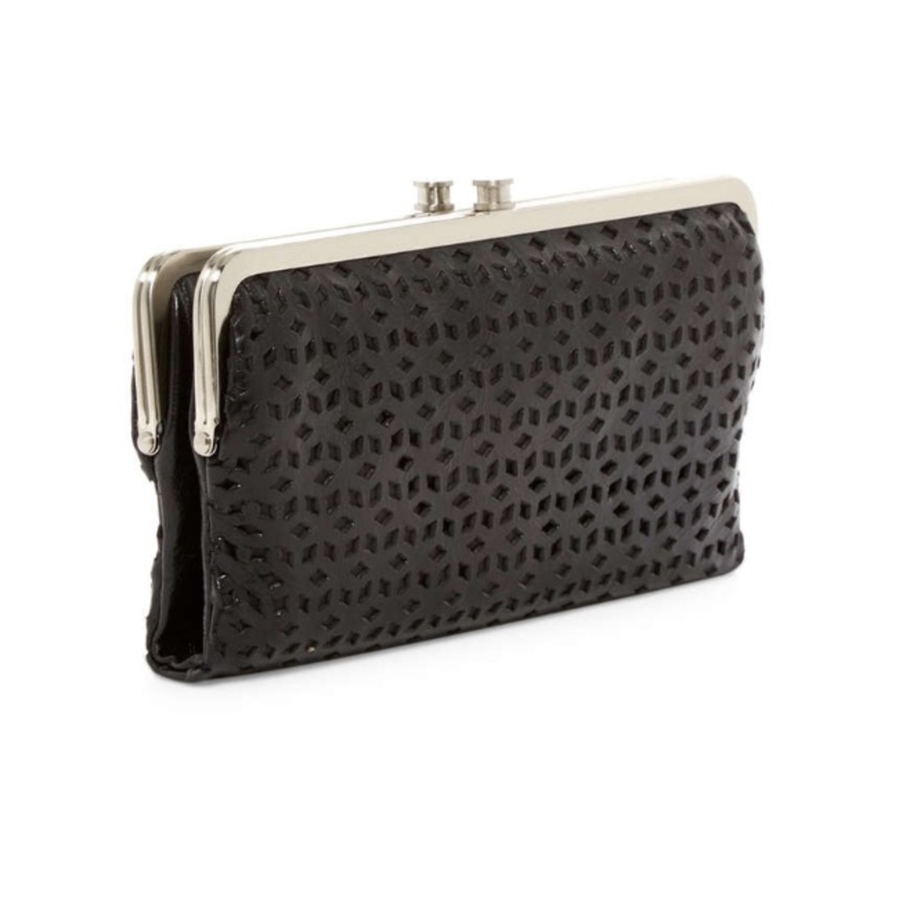 🎉🎁 HOBO Lauren Laser Cut Leather Clutch Wallet - Picture 2 of 6