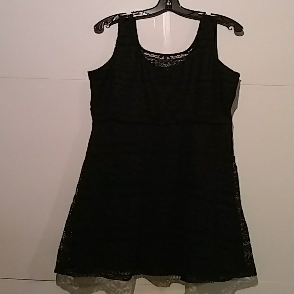 Black soot lace dress with lining. Like new!