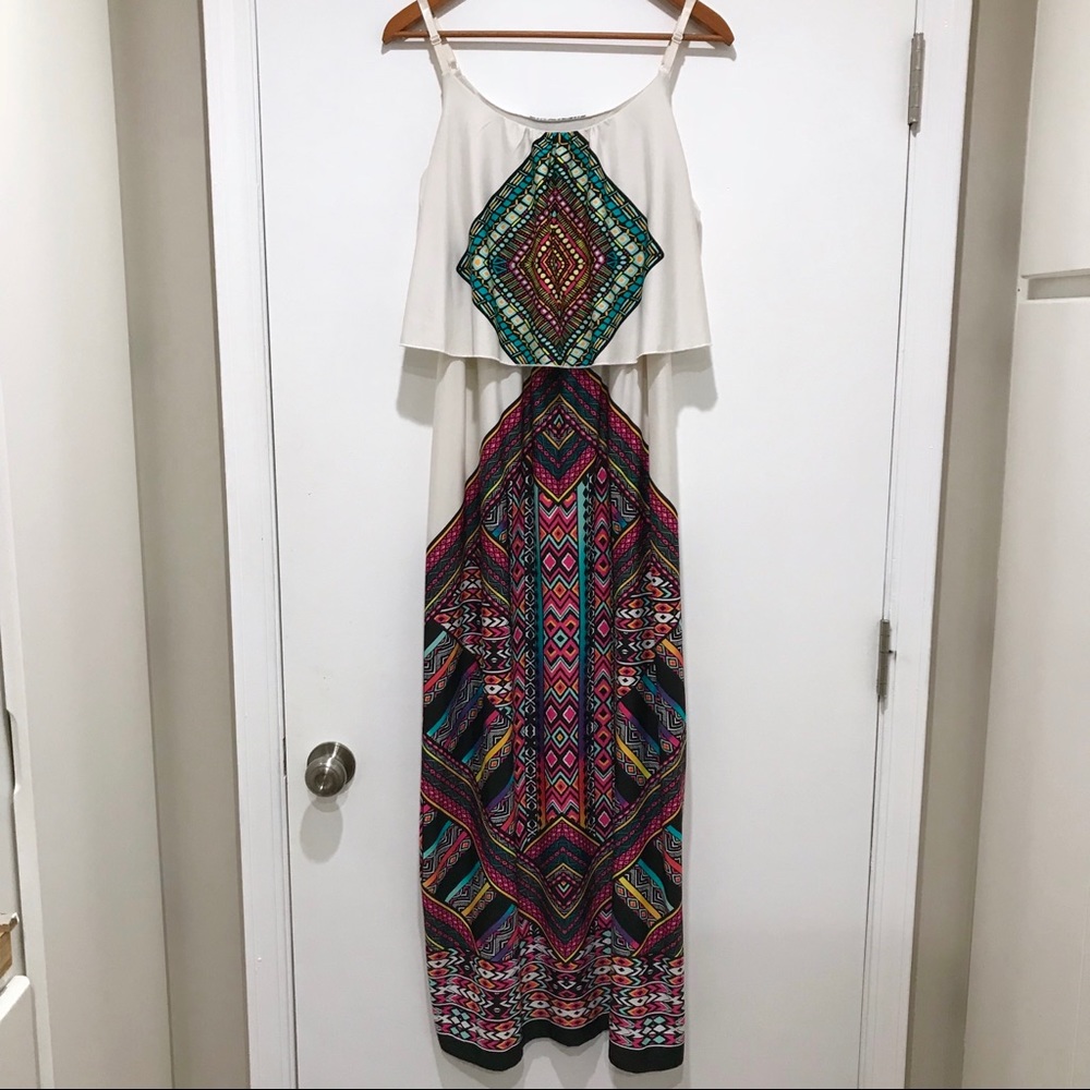 Maxi dress with overlay top