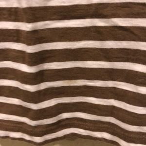 shade Tops - Brown and white striped boat neck top 3/4 sleeve shade Tops - Brown and white striped boat neck top 3/4 sleeve