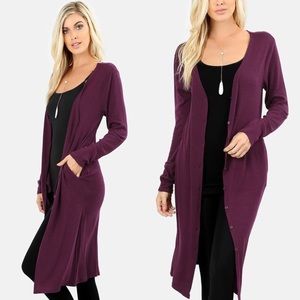 Long Sweater in Plum