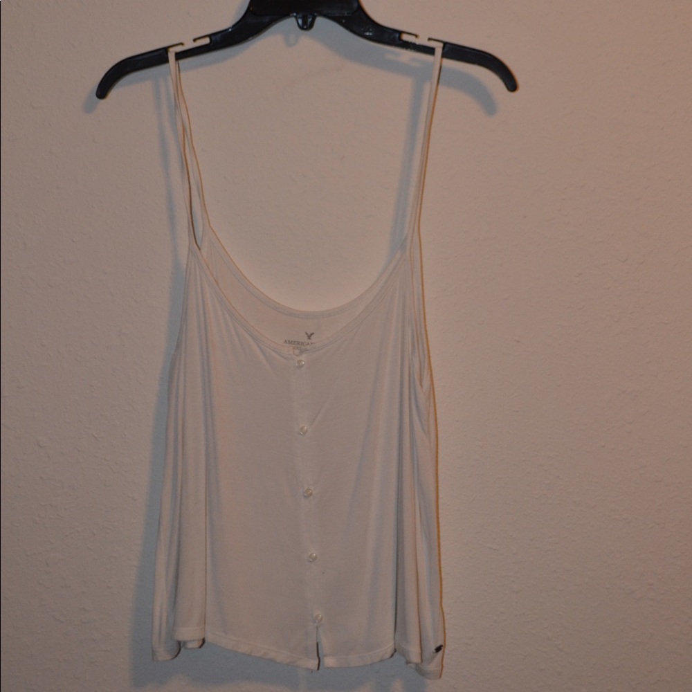 AE faux button up spaghetti strap tank