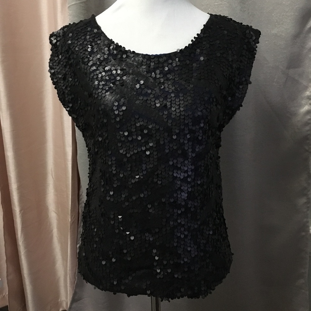 Black sequin top