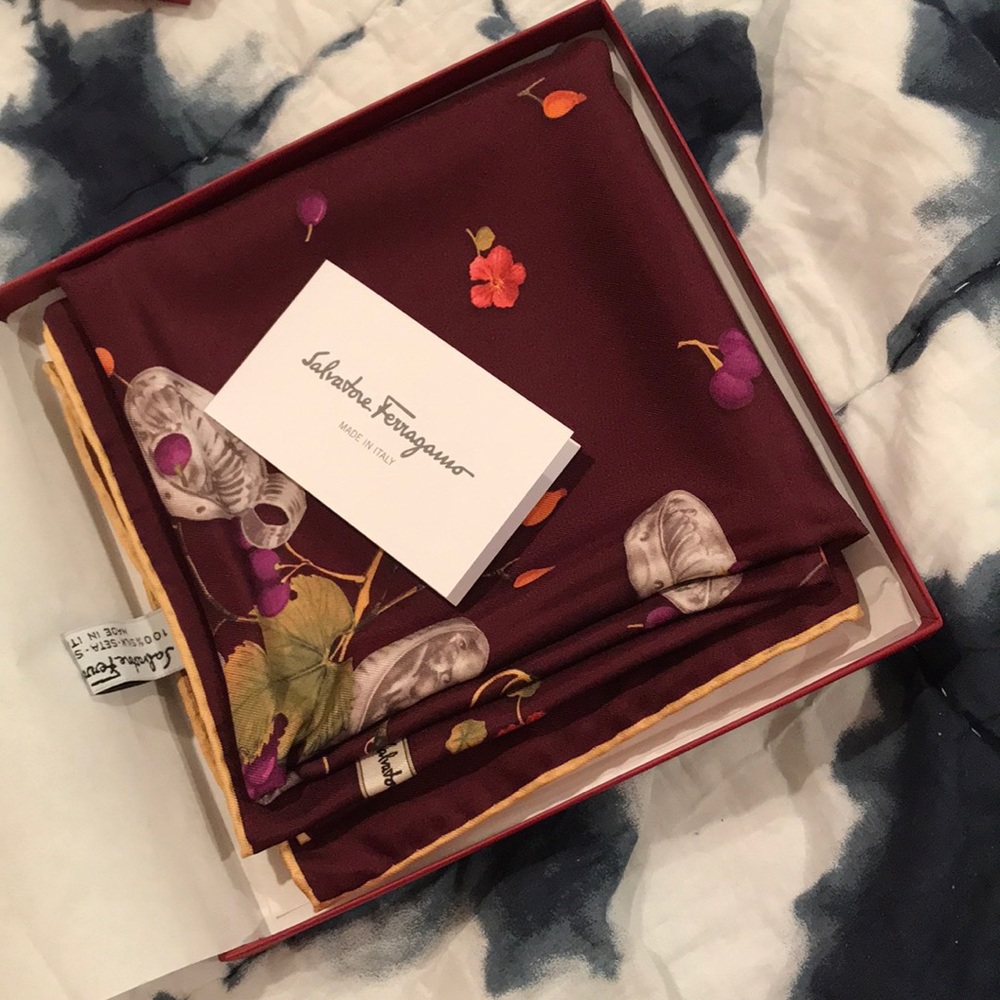 Salvatore Ferragamo scarf with grapes