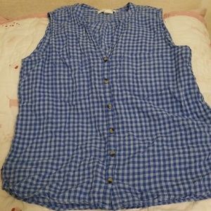 H&M blue checked tank