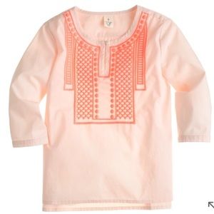 Crewcuts Girls' embroidered dot popover shirt
