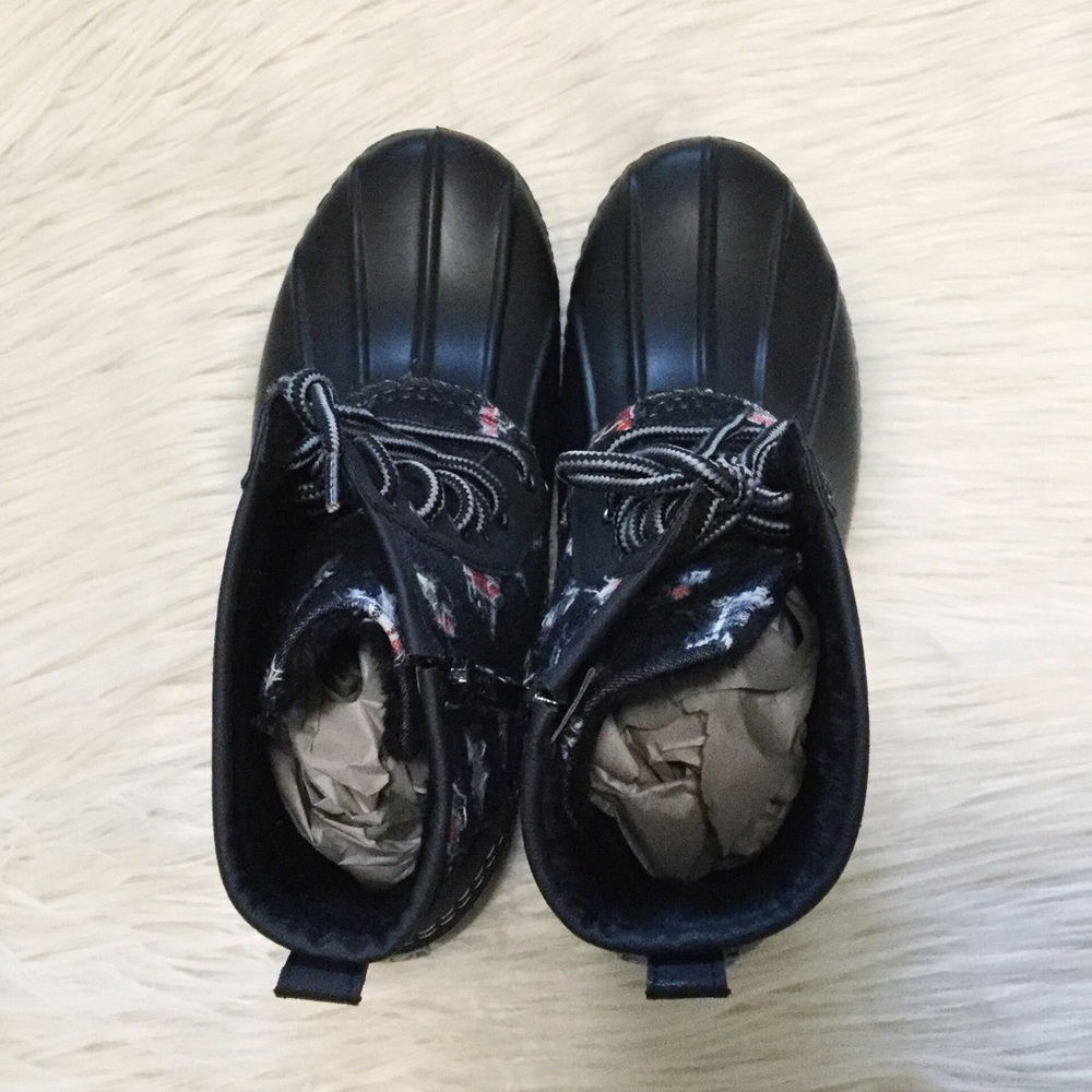 SALE! Duck Boots Black With Plaid Stars - Picture 3 of 6