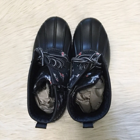 SALE! Duck Boots Black With Plaid Stars - Picture 3 of 6