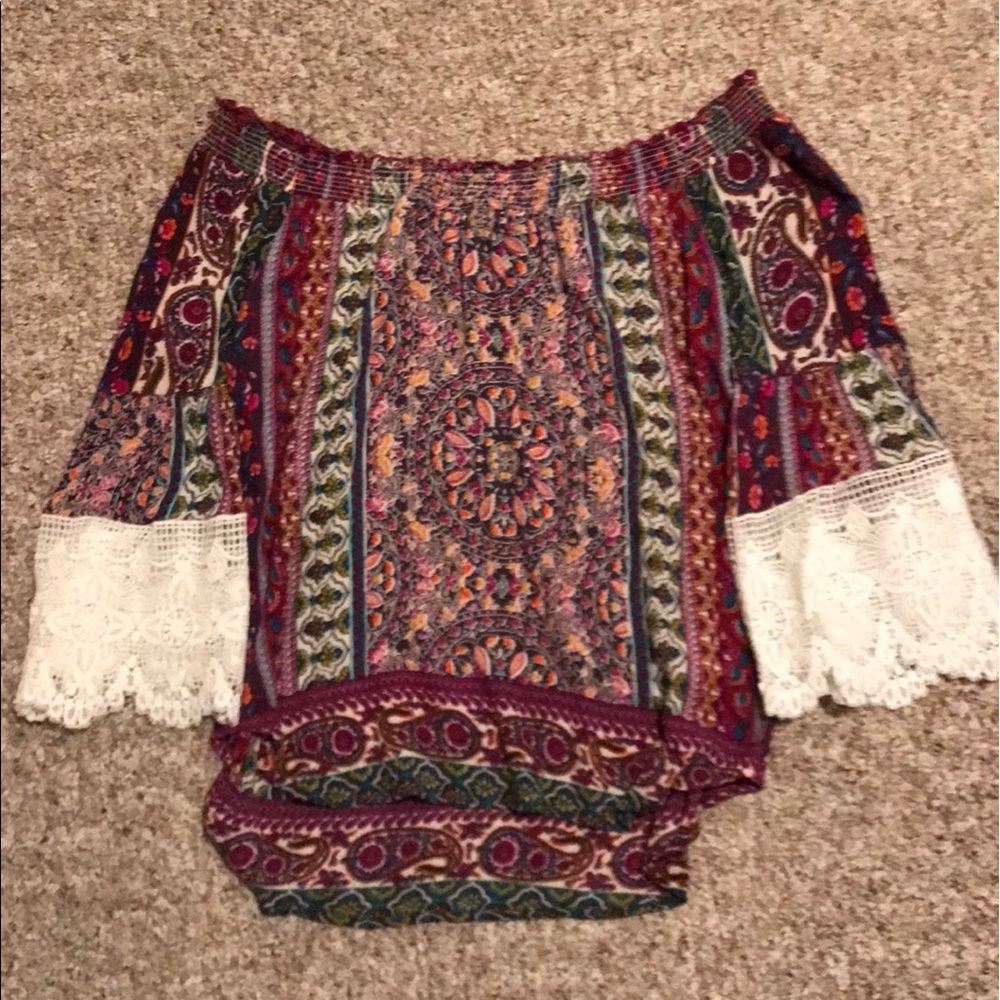 Off the shoulder pattern top