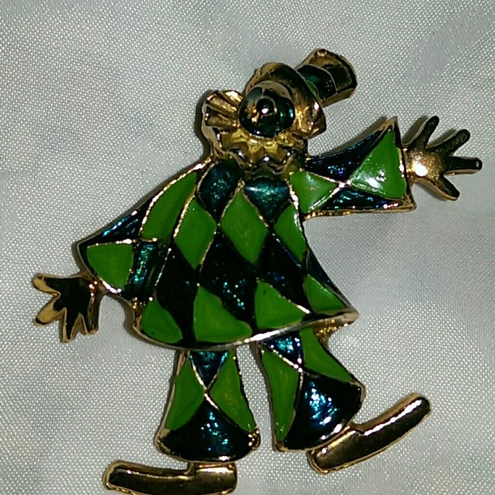Vintage Clown Brooch