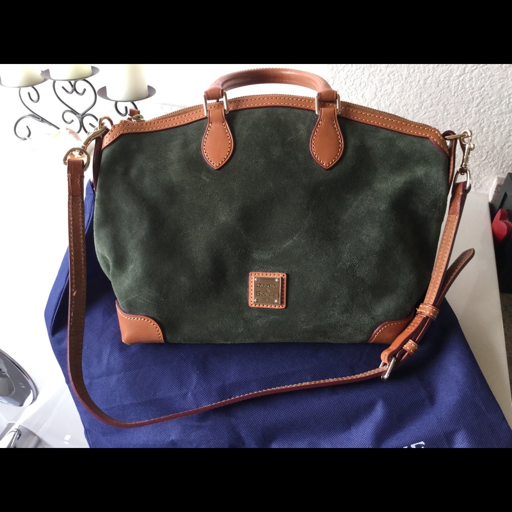 Dooney and bourke Dillen  suede satchel in ivy