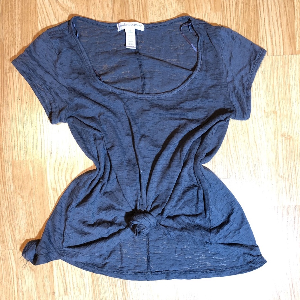 ❌ 5/$20 Gray see through scoop tee