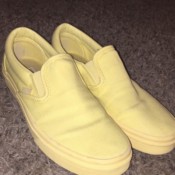 vans yellow slip ons vans yellow slip ons