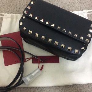 Valentino Fanny Pack black with gold studs