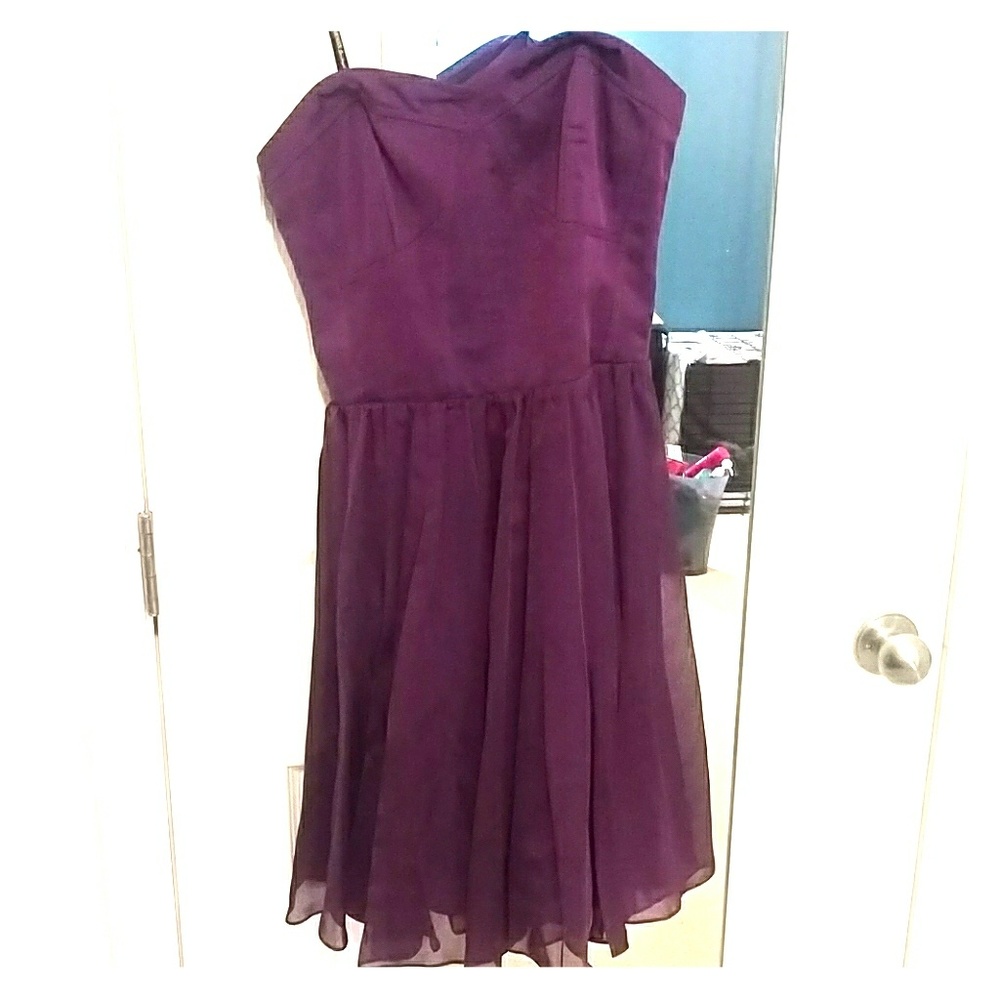 Purple Guess strapless dress