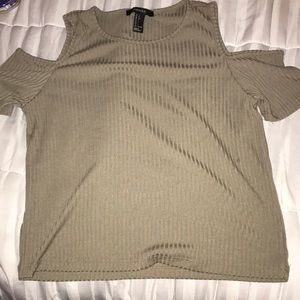 Olvide green off the shoulders crop top