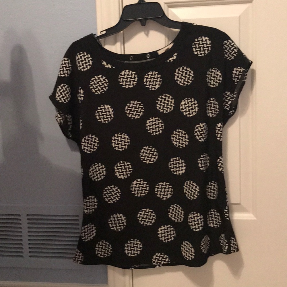 Pleione black and white graphic blouse