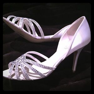Pink Paradox London Ivory satin (Bridal) heels