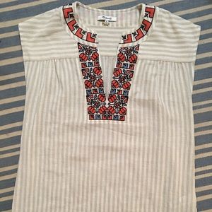 Madewell Belize Embroidered Tunic XS NWOT