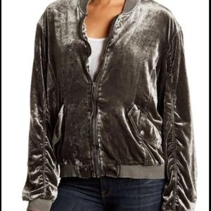 Free people velvet bomber jacket XS
