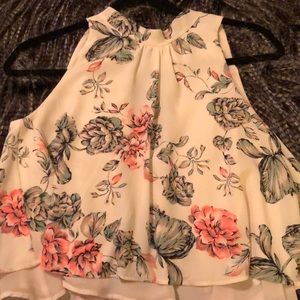 Women’s high necked printed blouse