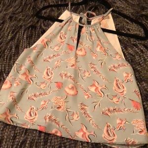 Women’s grey-blue sea printed top