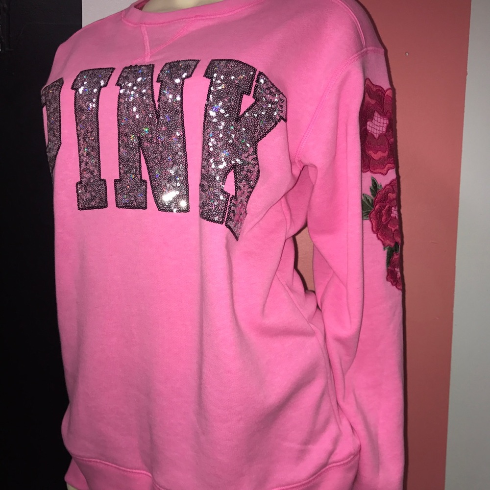 Victoria's Secret PINK Floral Sequined Logo xs