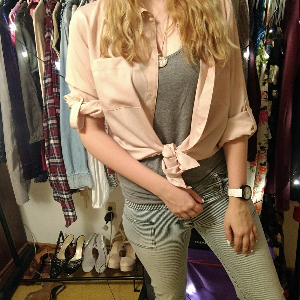 Pale Pink Calvin Klein Long Sleeve Shirt NWOT