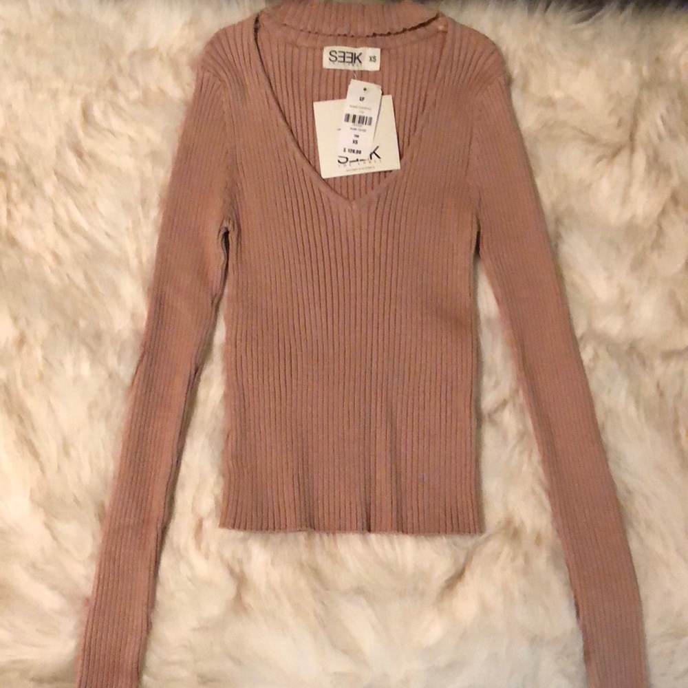 NWT LF Ribbed Choker Neck Long Sleeve
