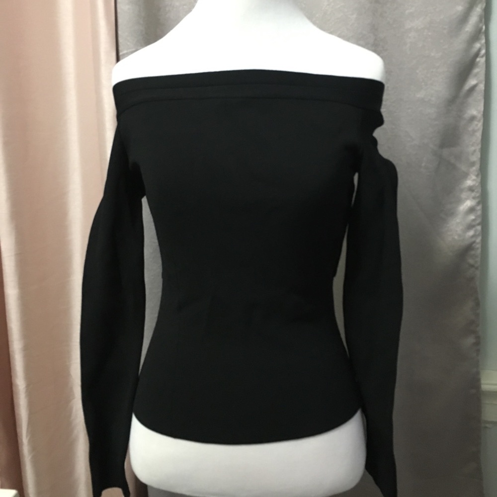 Oscar de la Renta crossback open shoulder sweater