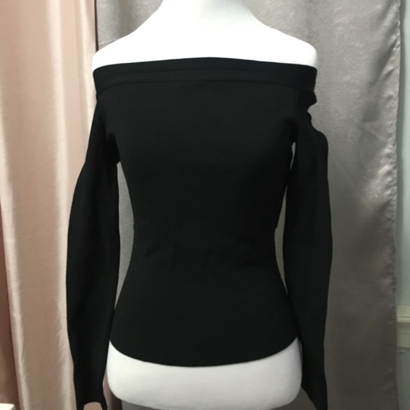 Oscar de la Renta crossback open shoulder sweater