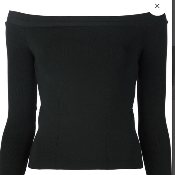 Oscar de la Renta crossback open shoulder sweater