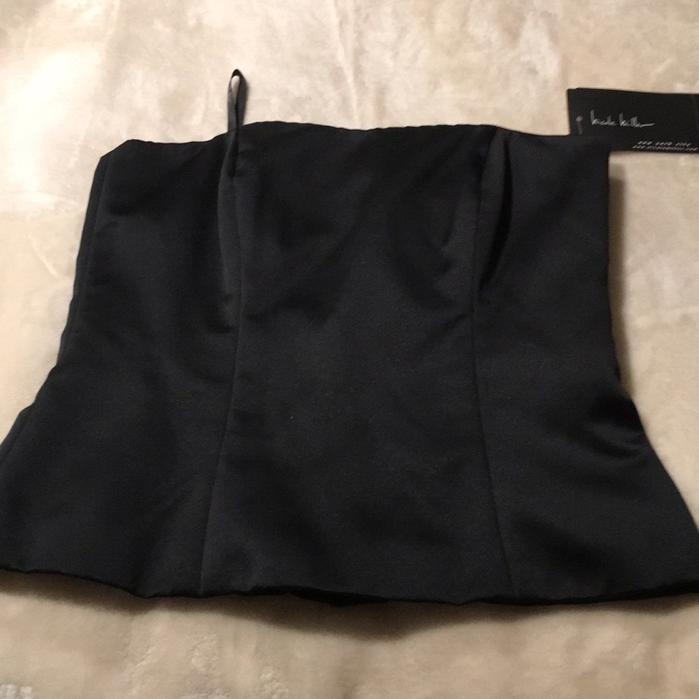 New Nicole Miller Black Satin Bustier