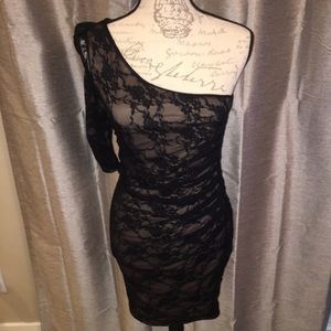 Lace one shoulder dress