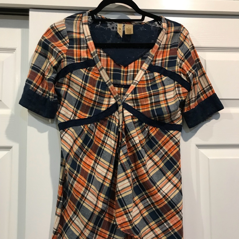BKE Plaid Top